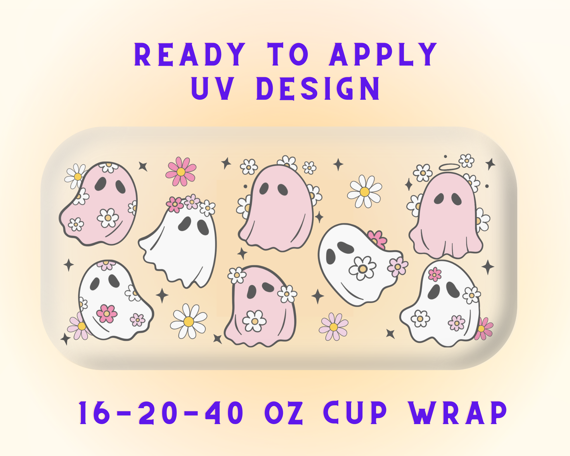 Ghost UV DTF Cup Wrap - Ready to Press UV Design