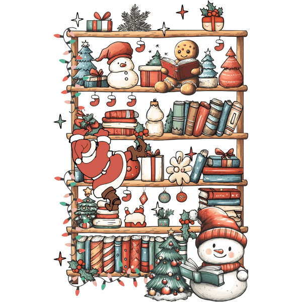 Christmas Bookshelf Magic - Ready to Press DTF Design