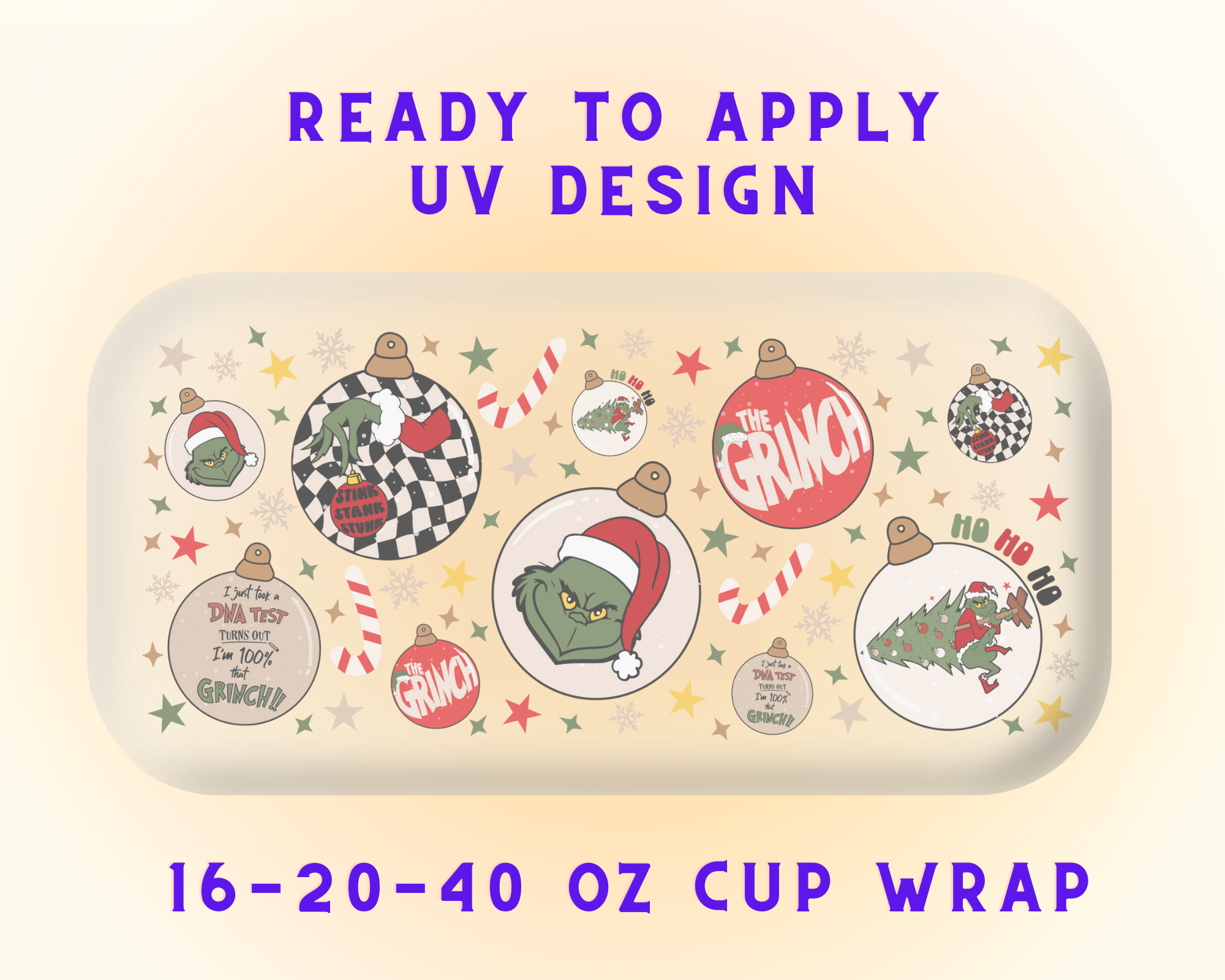 Grinch - Christmas UV DTF Cup Wrap - Ready to Press UV Design