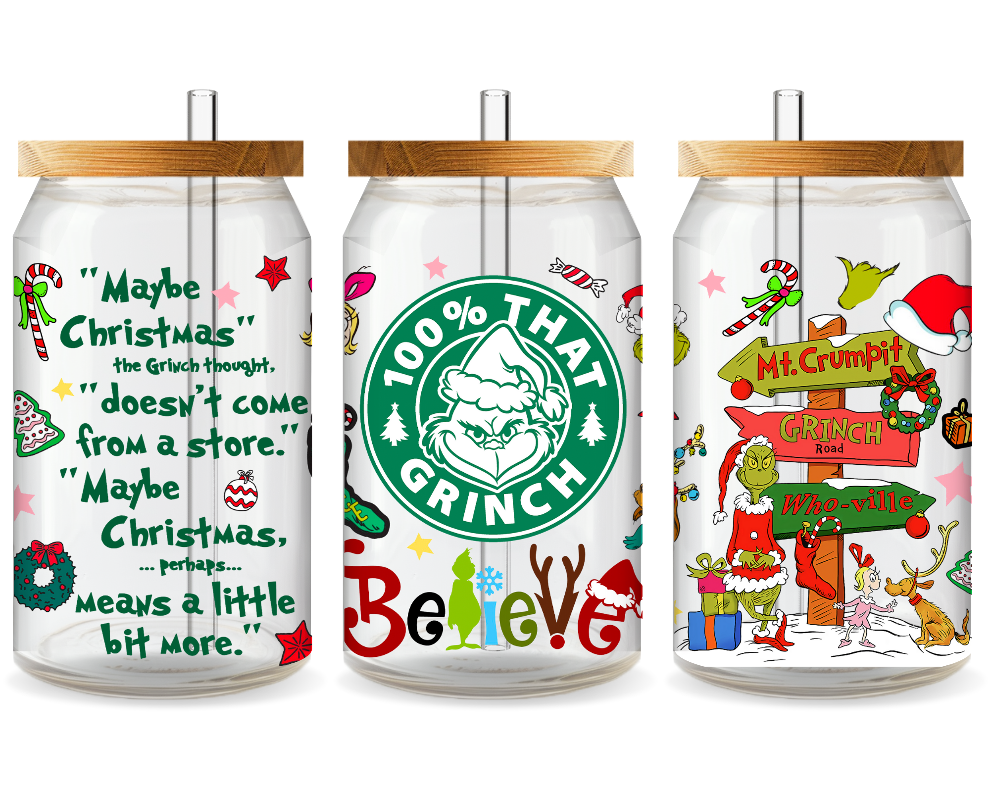 Grinch’s Christmas Mischief UV DTF Cup Wrap - Ready to Press UV Design