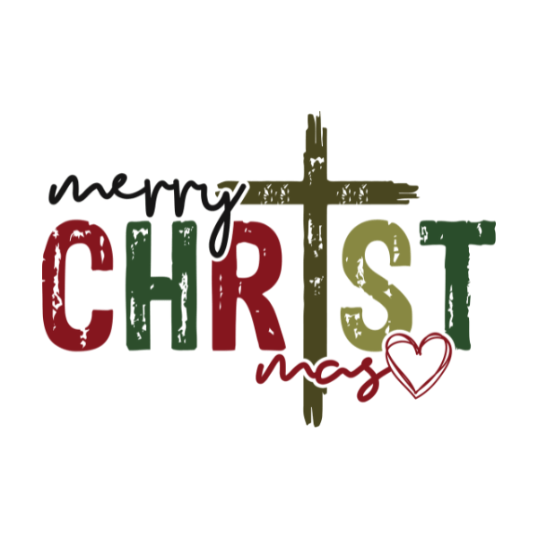 Merry Christmas Cross Ready to Press DTF Design