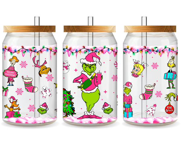 Grinch’s Snarky Christmas UV DTF Cup Wrap - Ready to Press UV Design