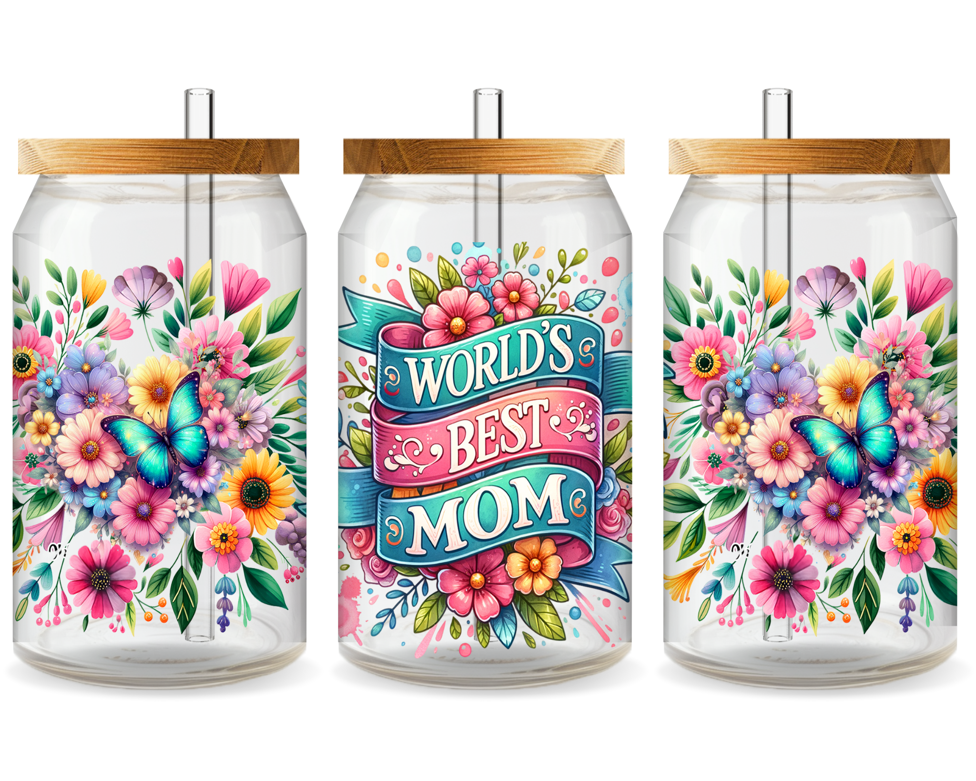 Best Mom in the World UV DTF Cup Wrap – Ready to Press UV Design
