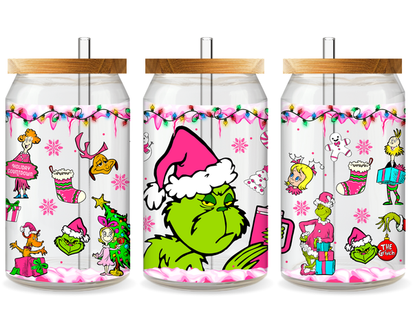 Grinch’s Grumpy Cheer UV DTF Cup Wrap - Ready to Press UV Design