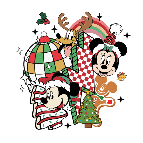 Festive Cheer with Mickey & Friends - Christmas Ready to Press DTF Design