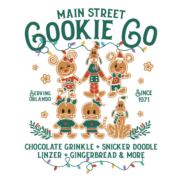 Main Street Cookie Co - Christmas Ready to Press DTF Design