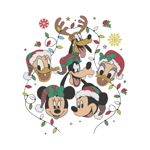 Jolly Adventures with Mickey & Friends - Christmas Ready to Press DTF Design