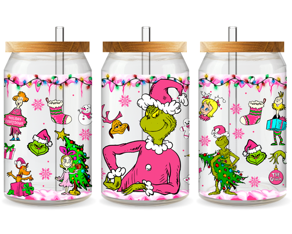 Grinch’s Frosty Mischief UV DTF Cup Wrap - Ready to Press UV Design