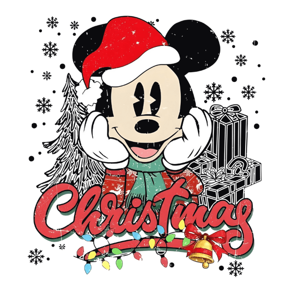 Retro Holiday Magic with Mickey - Christmas Ready to Press DTF Design