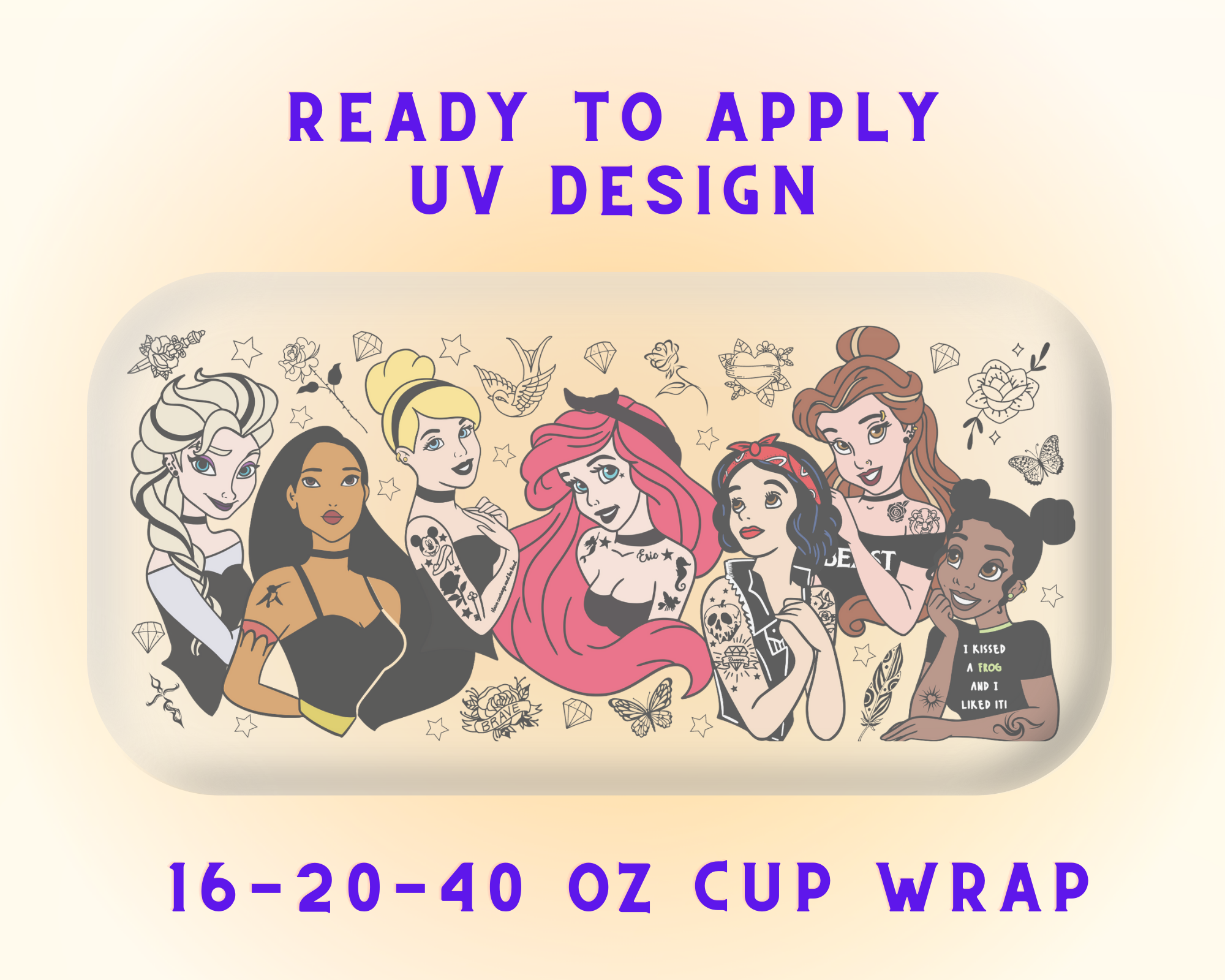 Punk Princess UV DTF Cup Wrap - Ready to Press UV Design