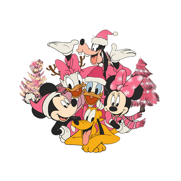 Blush Christmas Magic with Mickey & Friends - Ready to Press DTF Design