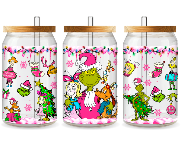 Grinch’s Naughty Holiday UV DTF Cup Wrap - Ready to Press UV Design