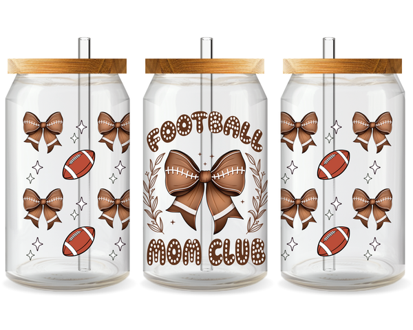 Mom’s a Football Queen UV DTF Cup Wrap – Ready to Press UV Design