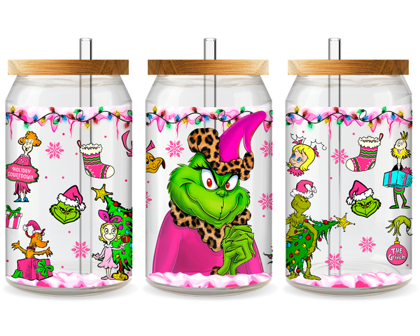 Grinch’s Jolly Chaos UV DTF Cup Wrap - Ready to Press UV Design