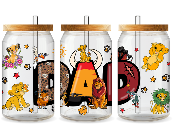 The Lion King Father's Day UV DTF Cup Wrap - Ready to Press UV Design