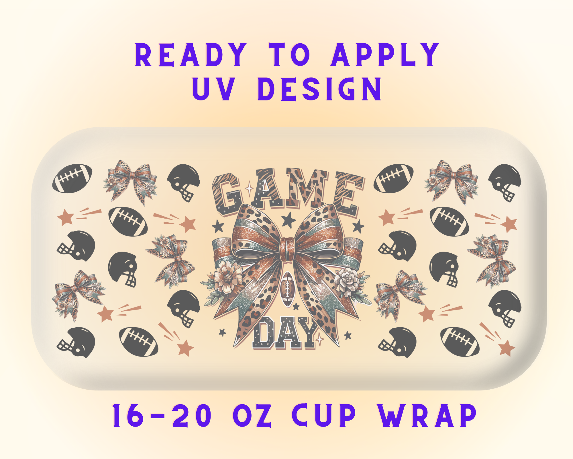 Mom’s Game Day Cheer UV DTF Cup Wrap – Ready to Press UV Design