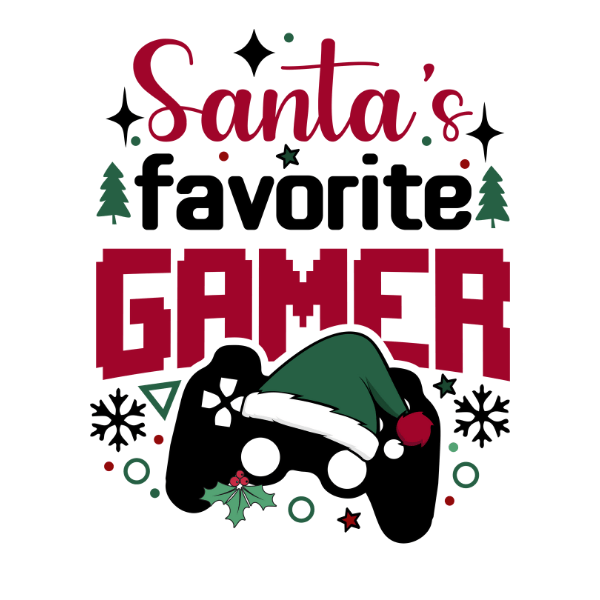 Santa's Favorite Gamer - Christmas Ready to Press DTF Design