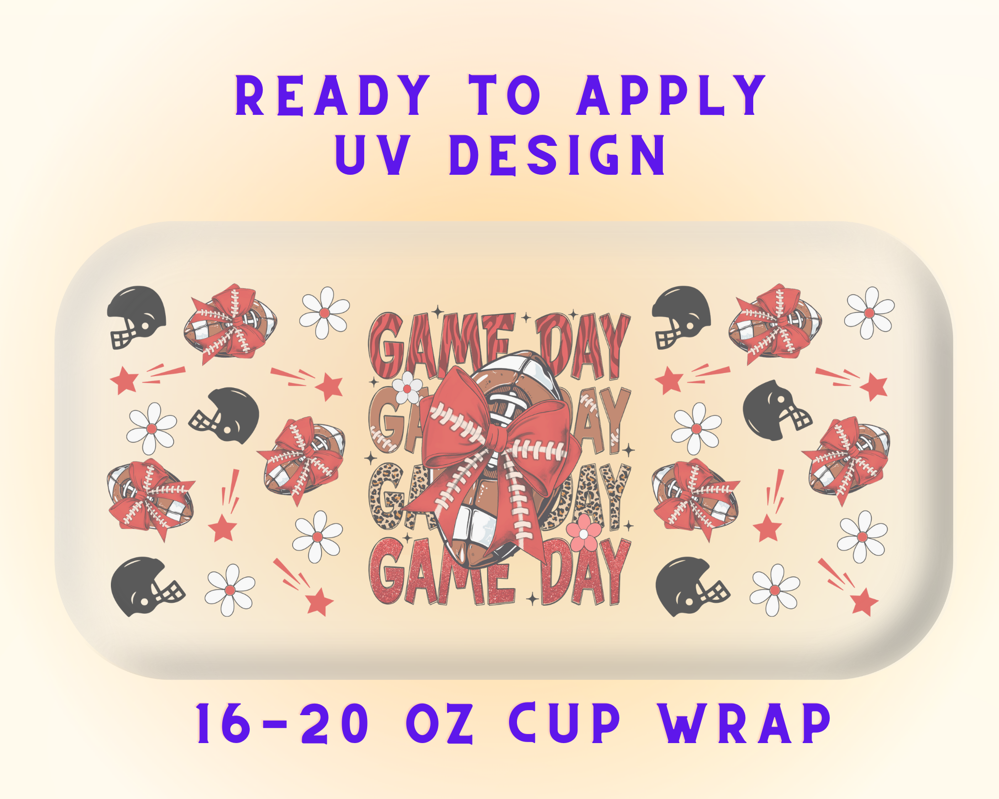 Football Fanatic Mom UV DTF Cup Wrap – Ready to Press UV Design