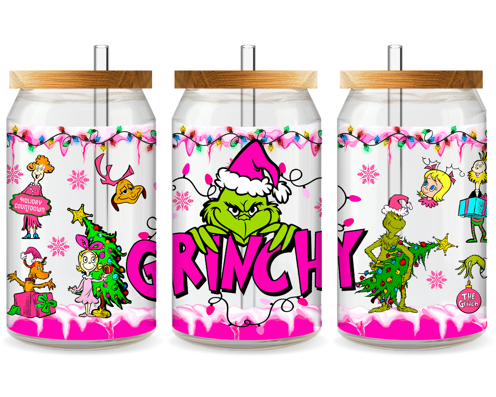 Grinch’s Sleigh Ride UV DTF Cup Wrap - Ready to Press UV Design