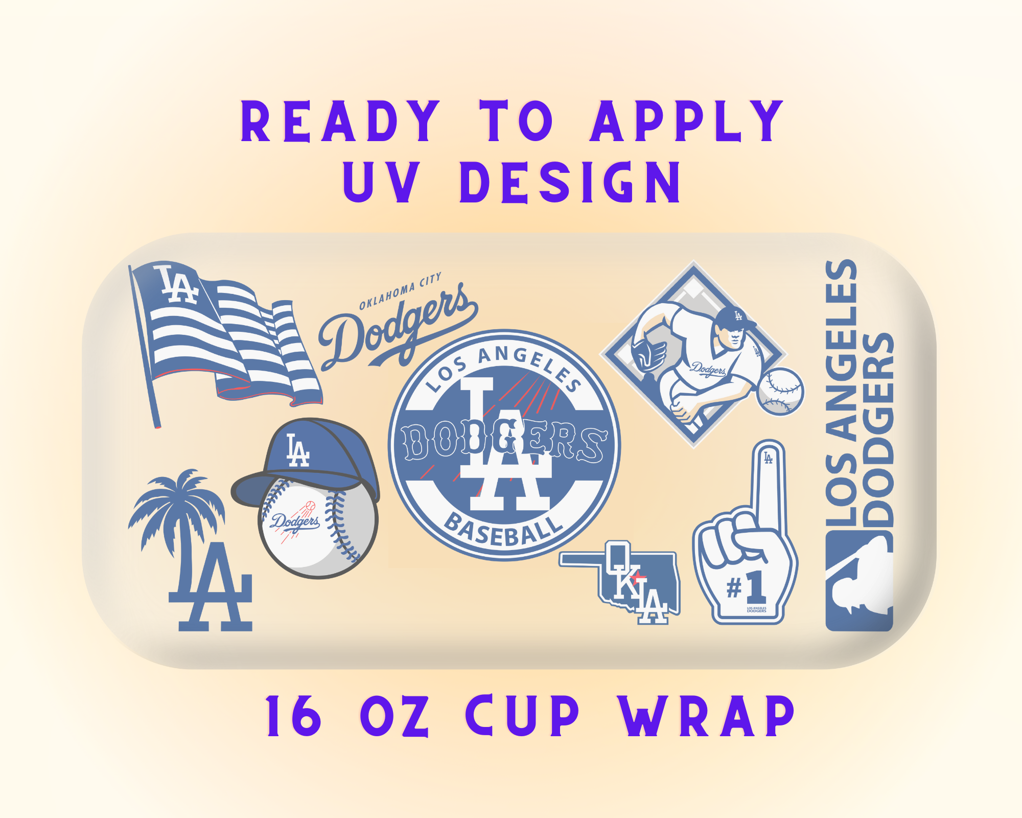 Los Angeles Dodgers Baseball Team Cup Wrap - Ready to Press UV DTF