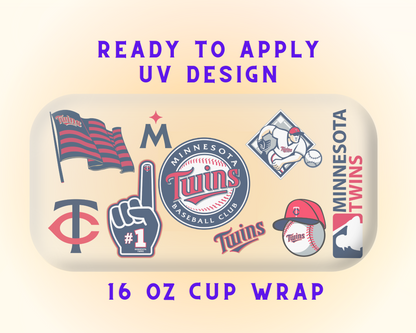 Minnesota Twins Baseball Team Cup Wrap - Ready to Press UV DTF