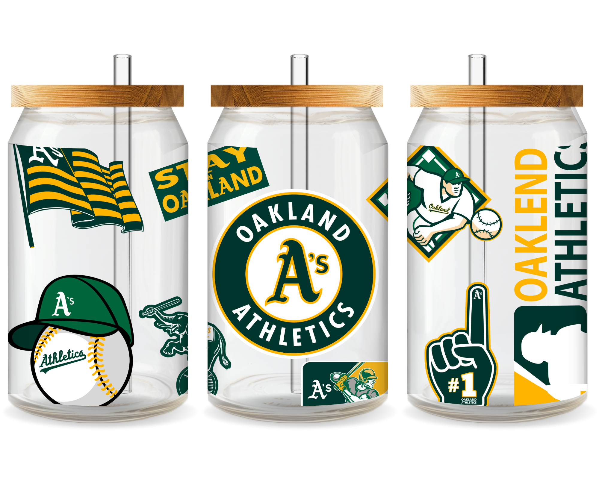 Oakland Athletics Baseball Team Cup Wrap - Ready to Press UV DTF
