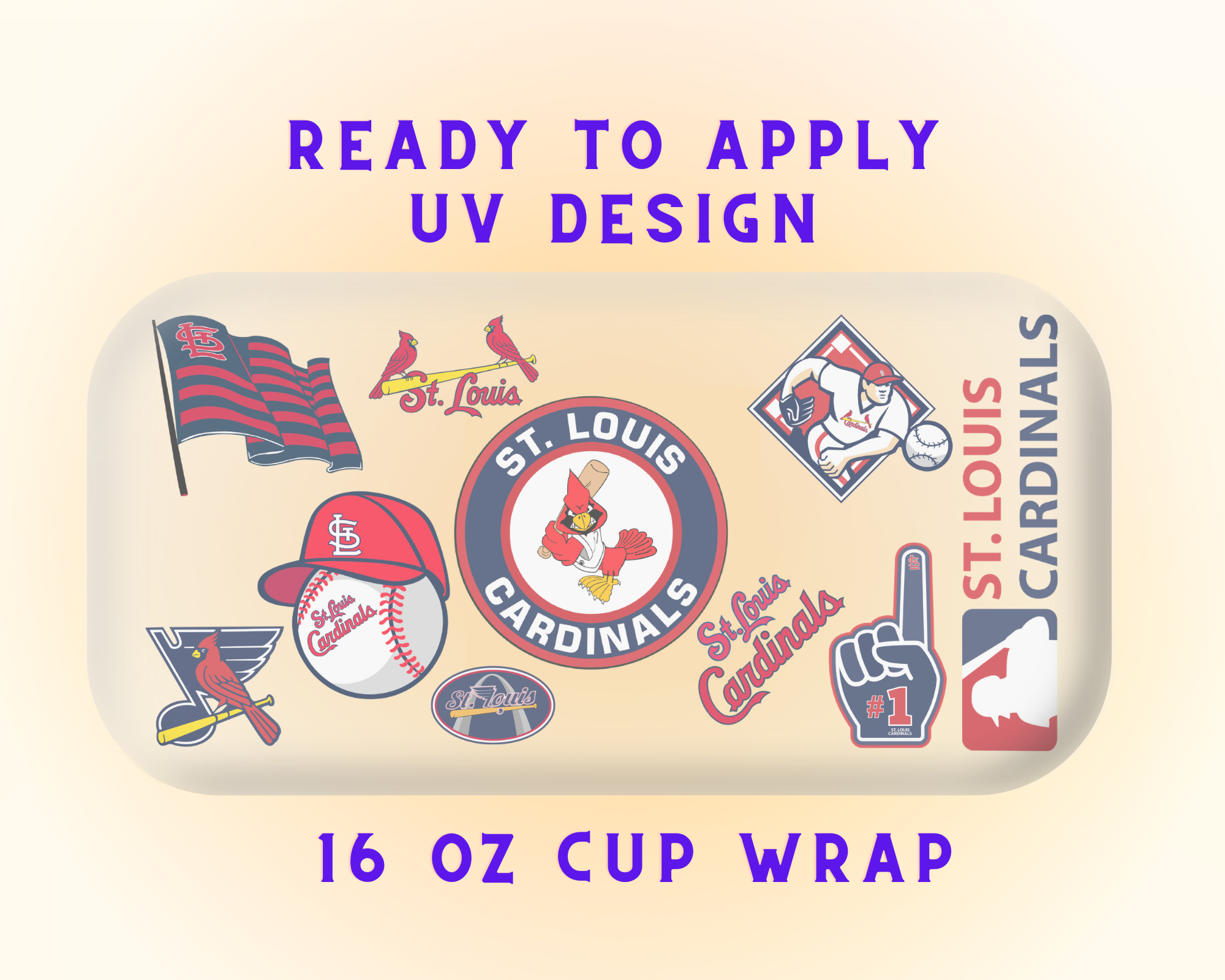 St. Louis Cardinals Baseball Team Cup Wrap - Ready to Press UV DTF