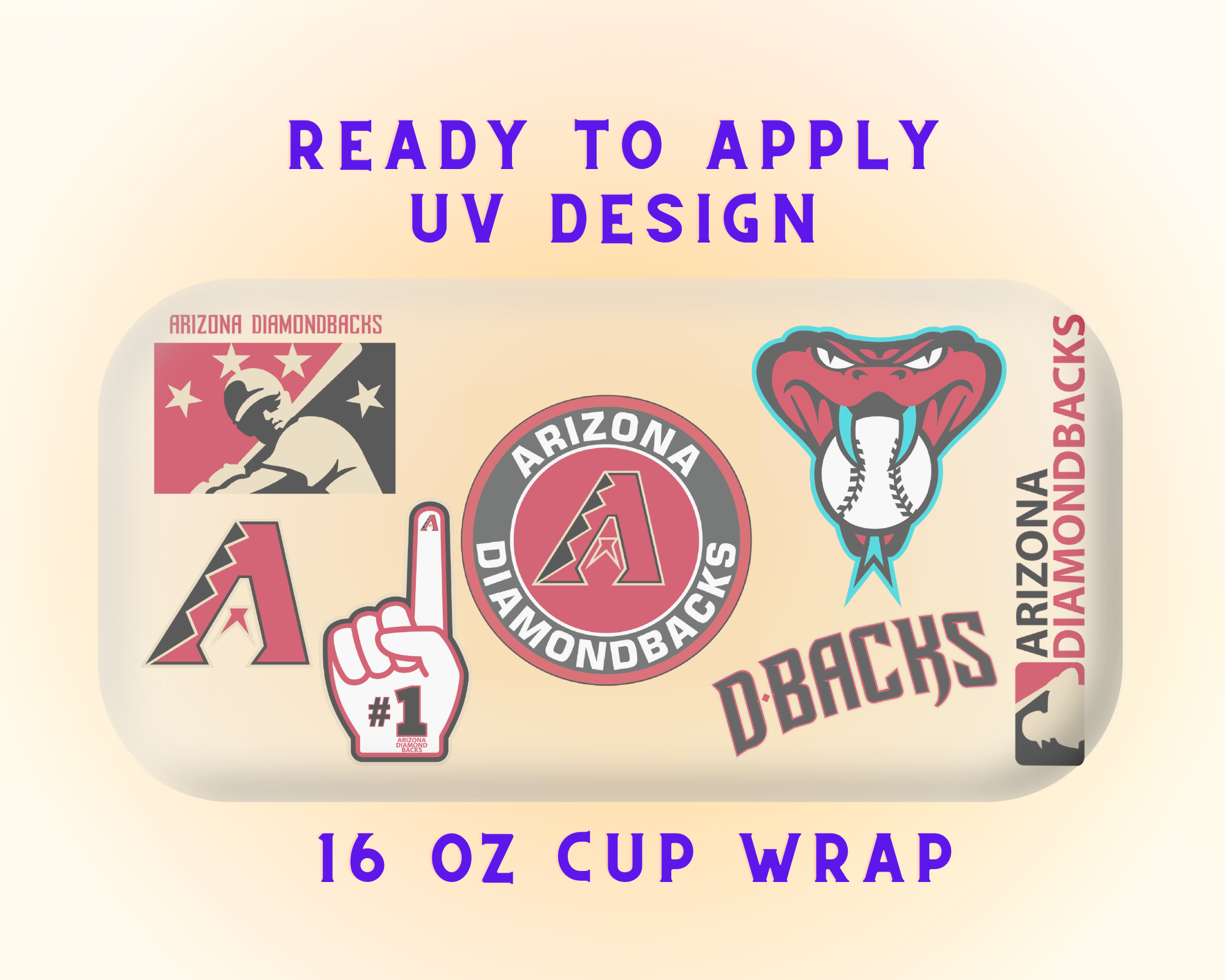 Arizona Diamondbacks Baseball Team Cup Wrap - Ready to Press UV DTF