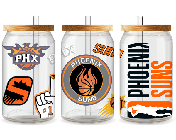 Phoenix Suns Basketball Team Cup Wrap - Ready to Press UV DTF