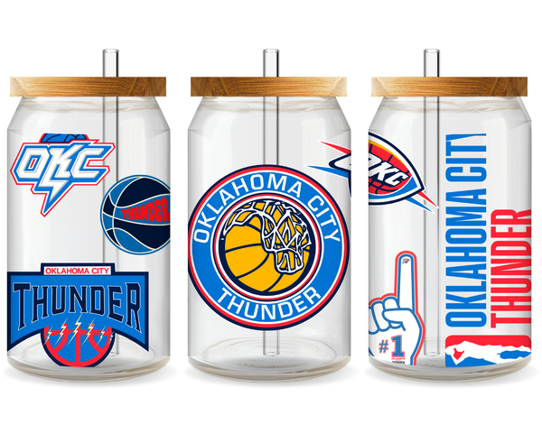 Oklahoma City Thunder Basketball Team Cup Wrap - Ready to Press UV DTF