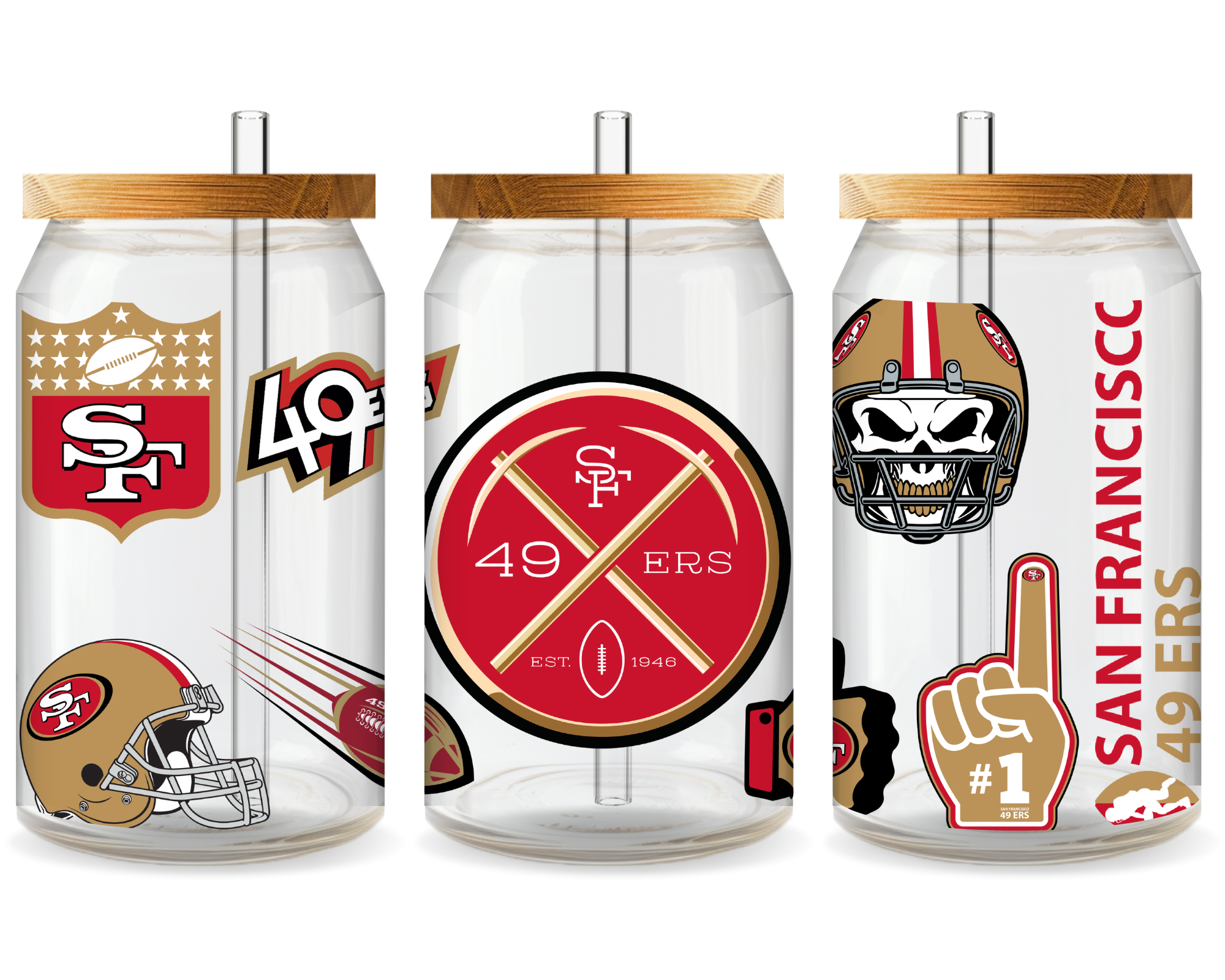 San Francisco 49ers Football Team Cup Wrap - Ready to Press UV DTF
