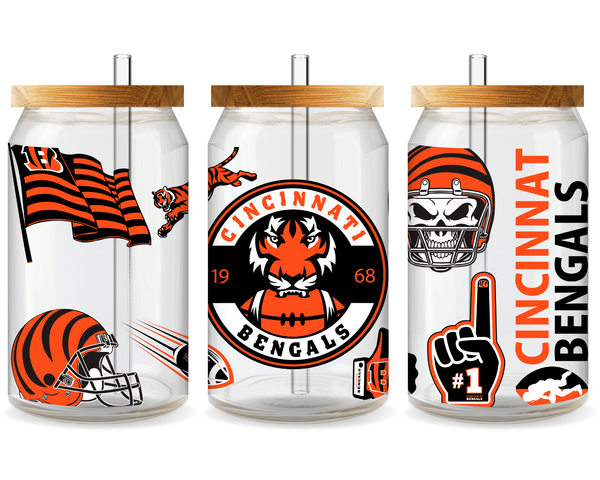 Cincinnati Bengals Football Team Cup Wrap - Ready to Press UV DTF