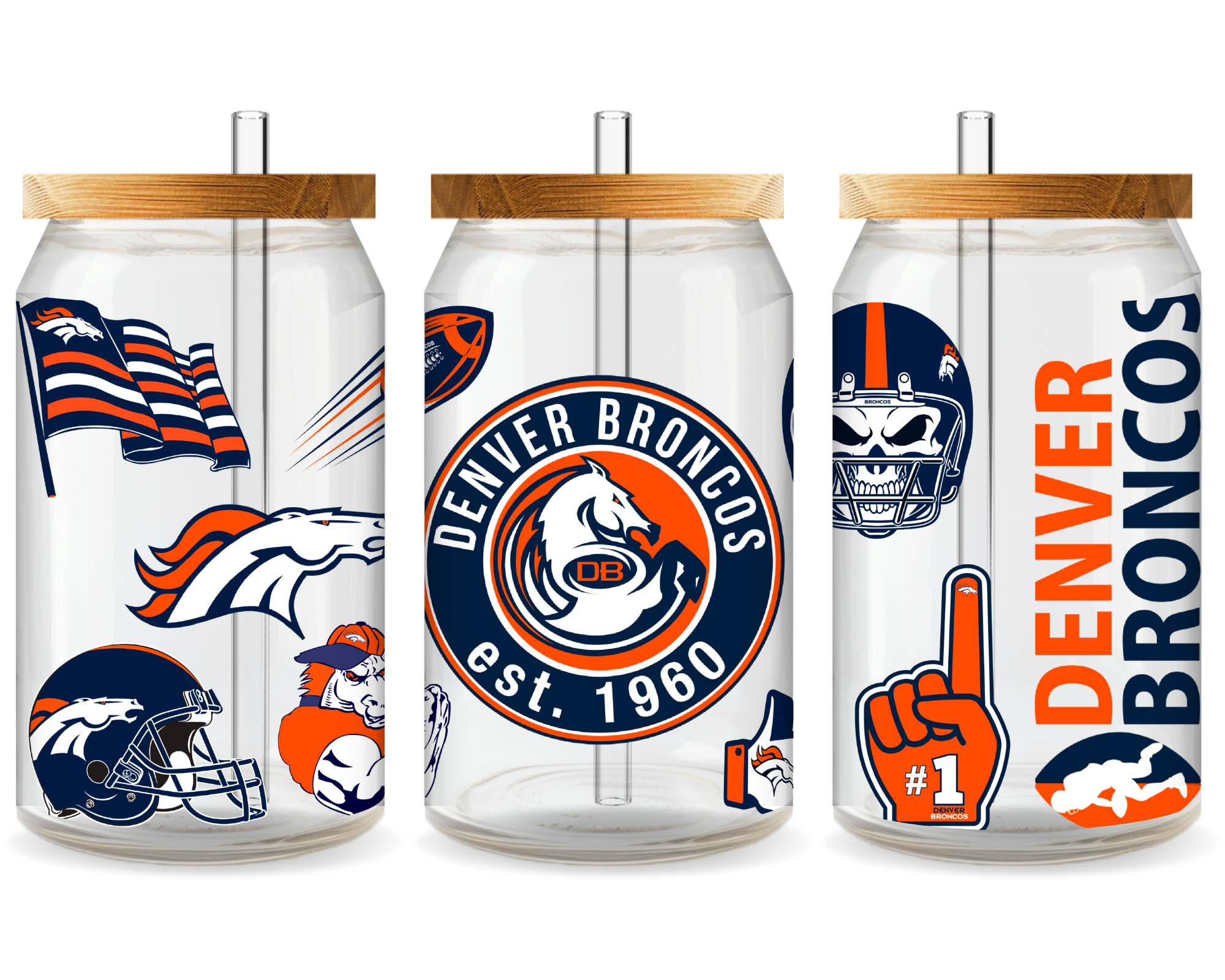 Denver Broncos Football Team Cup Wrap - Ready to Press UV DTF