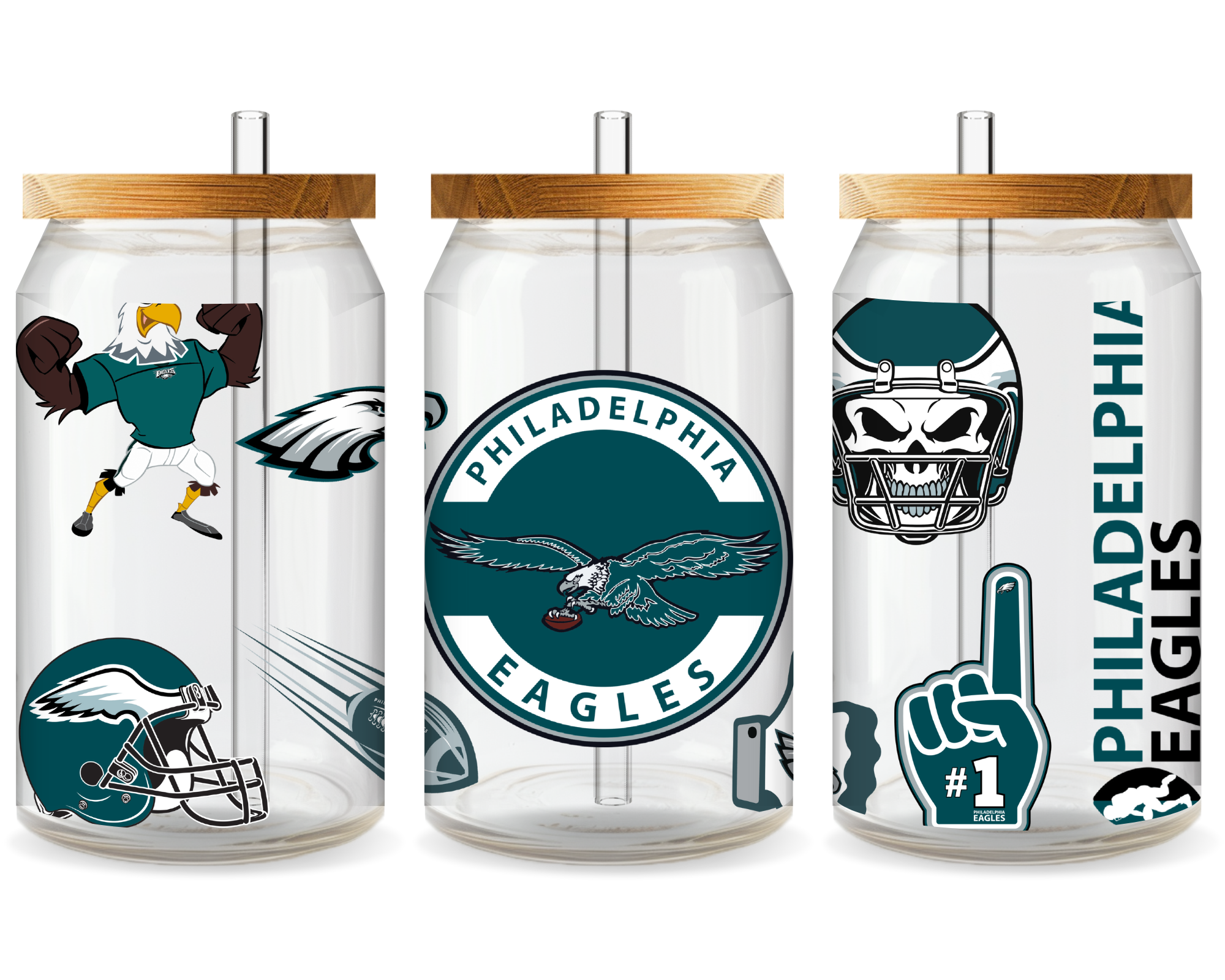 Philadelphia Eagles Football Team Cup Wrap - Ready to Press UV DTF