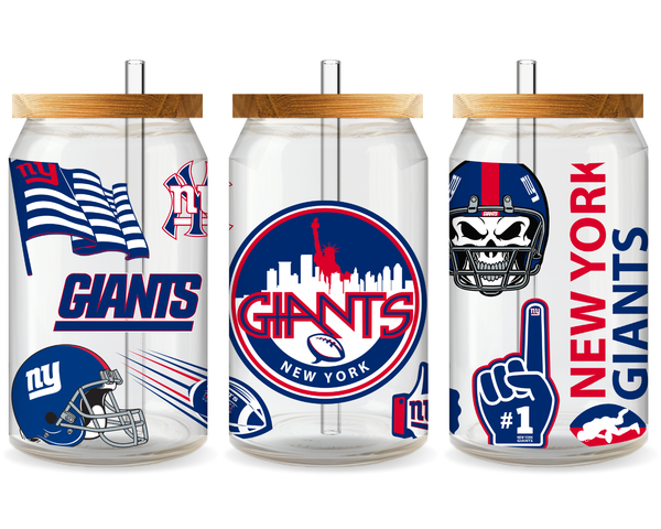 New York Giants Football Team Cup Wrap - Ready to Press UV DTF
