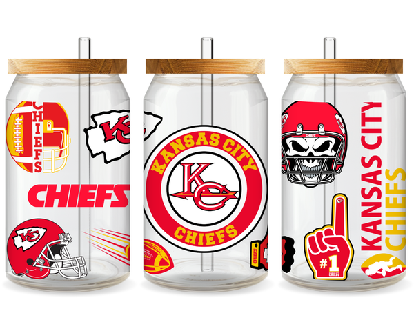 Kansas City Chiefs Football Team Cup Wrap - Ready to Press UV DTF
