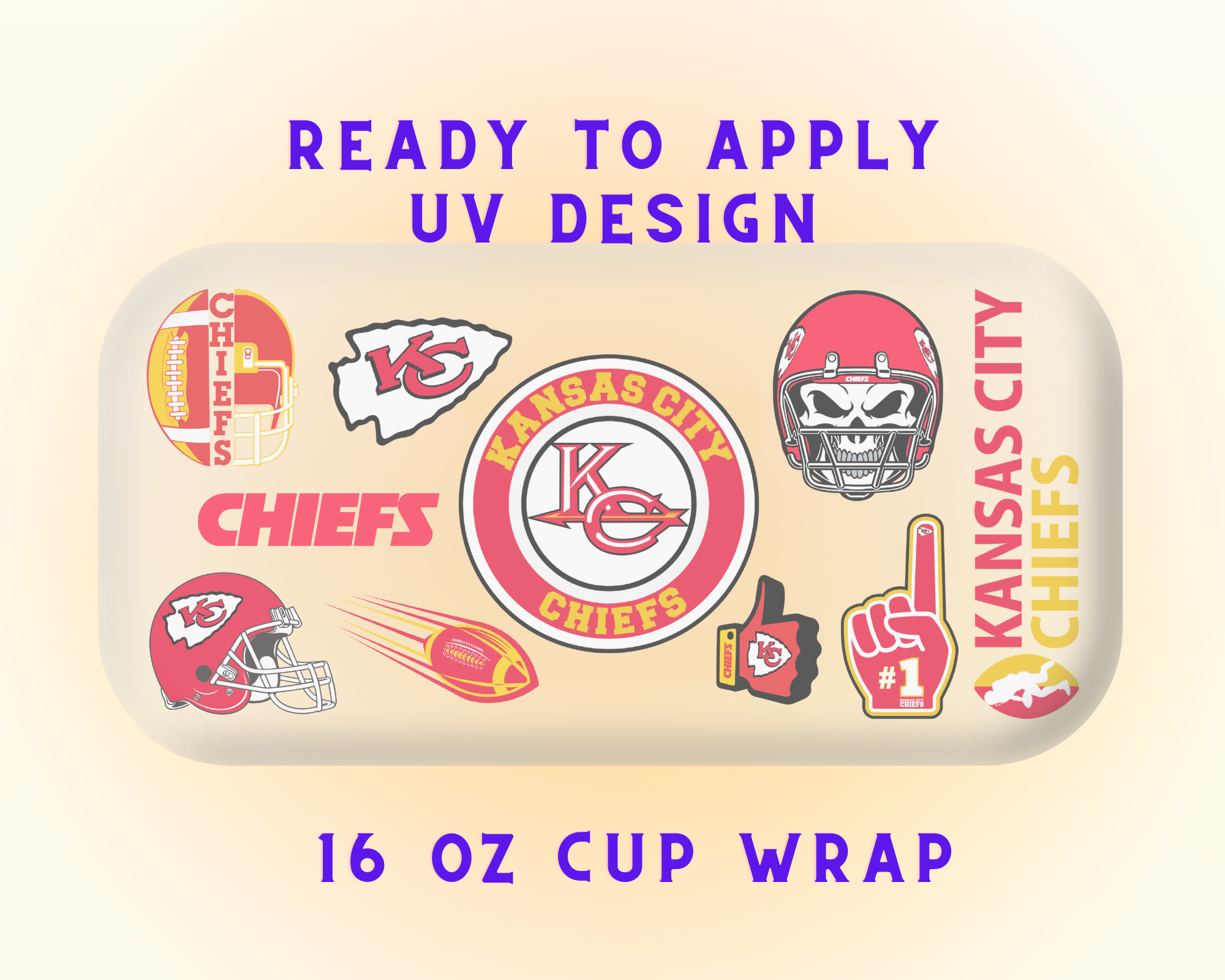 Kansas City Chiefs Football Team Cup Wrap - Ready to Press UV DTF
