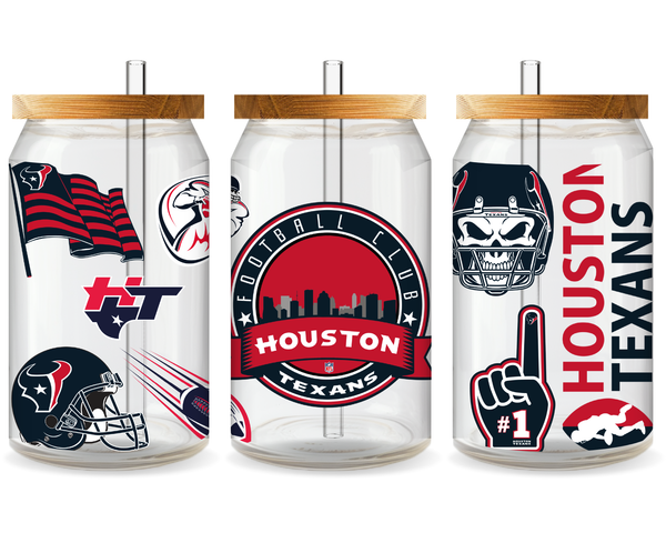 Houston Texans Football Team Cup Wrap - Ready to Press UV DTF