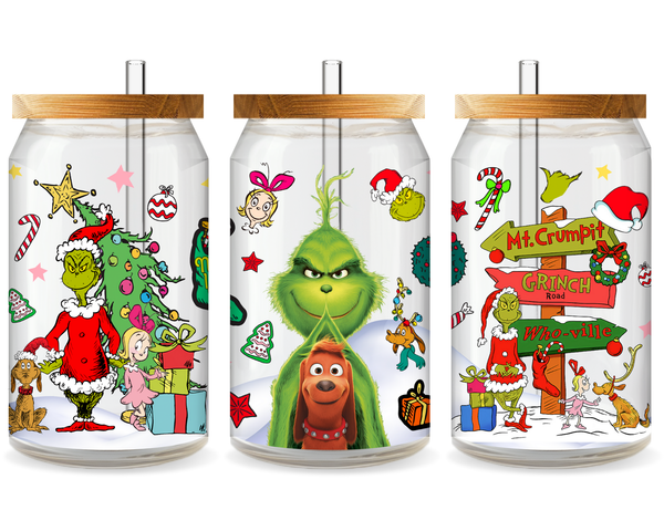 Merry Grinchmas UV DTF Cup Wrap - Ready to Press UV Design