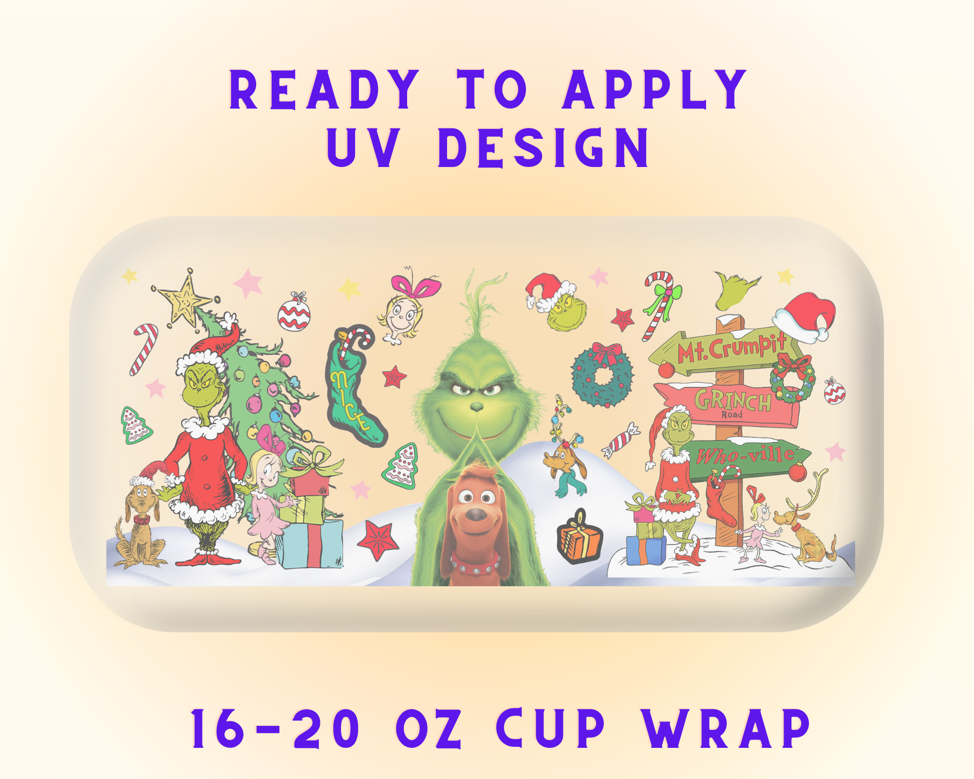 Merry Grinchmas UV DTF Cup Wrap - Ready to Press UV Design