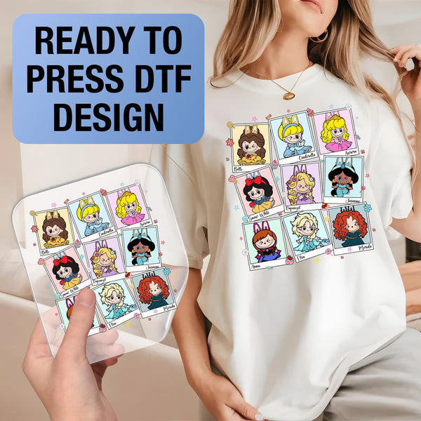 Labubu Disney Ready to Press DTF Prints, Labubu Princess Heat Transfer Designs, Affordable DTF Transfers, Labubu Tshirt DTF DV21