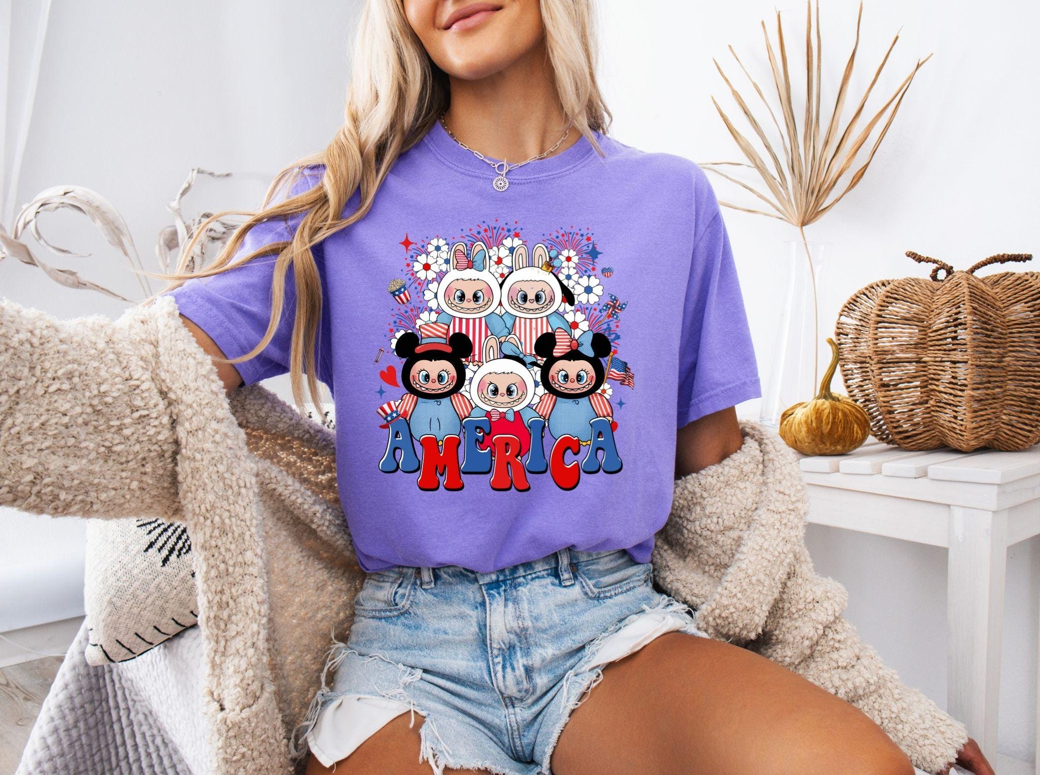 Labubu Ready to Press DTF Prints, Labubu Heat Transfer Design, Labubu 4th of July DTF Transfers, Labubu Tshirt DTF, 4th of July Dtf DV17