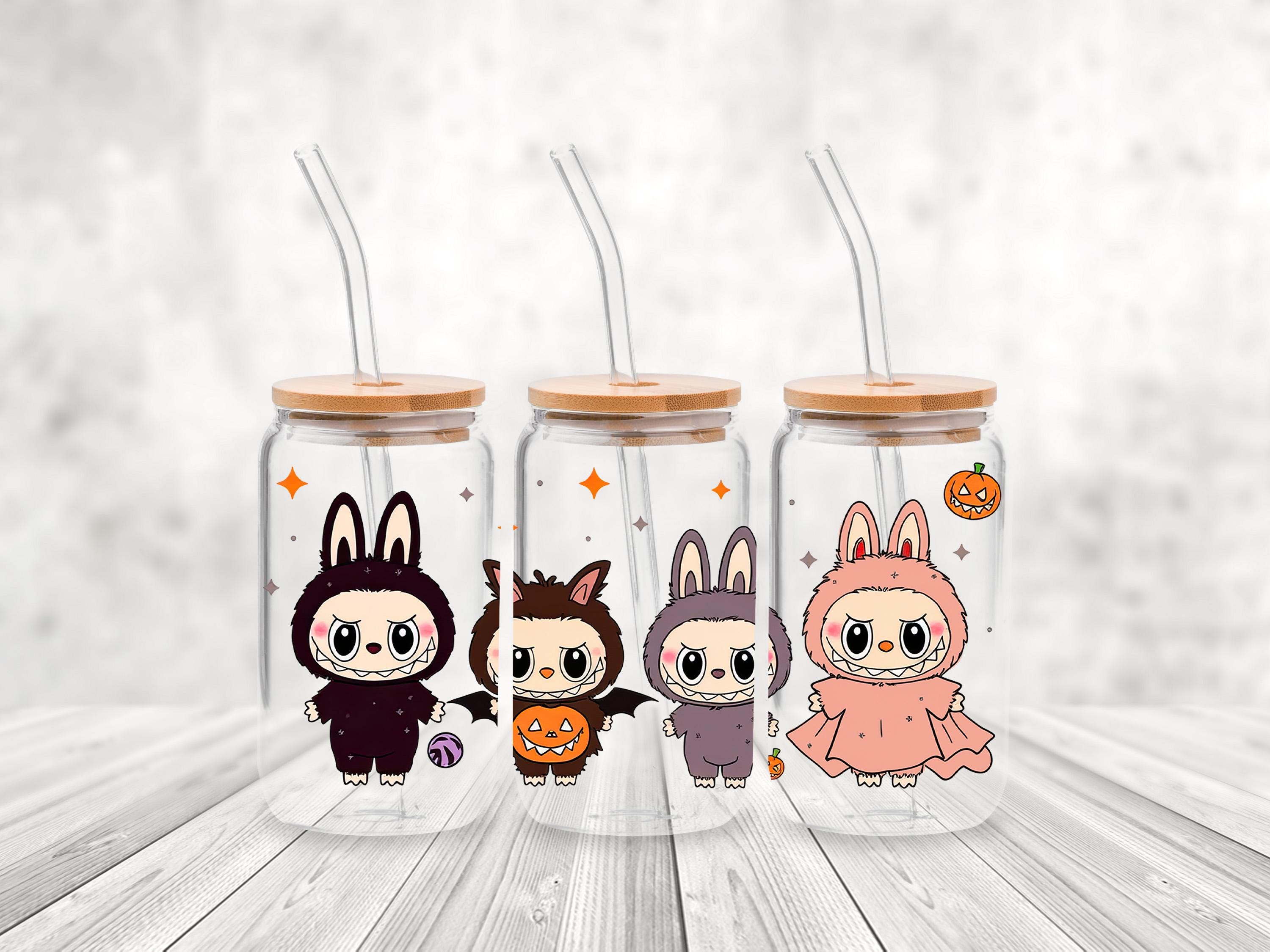 16 oz Ready to Apply Labubu Cup Wrap, Labubu UV DTF Decal, 20oz Labubu Cup Wrap, Labubu Halloween Wrap, Labubu Gift, Halloween Cup Wrap