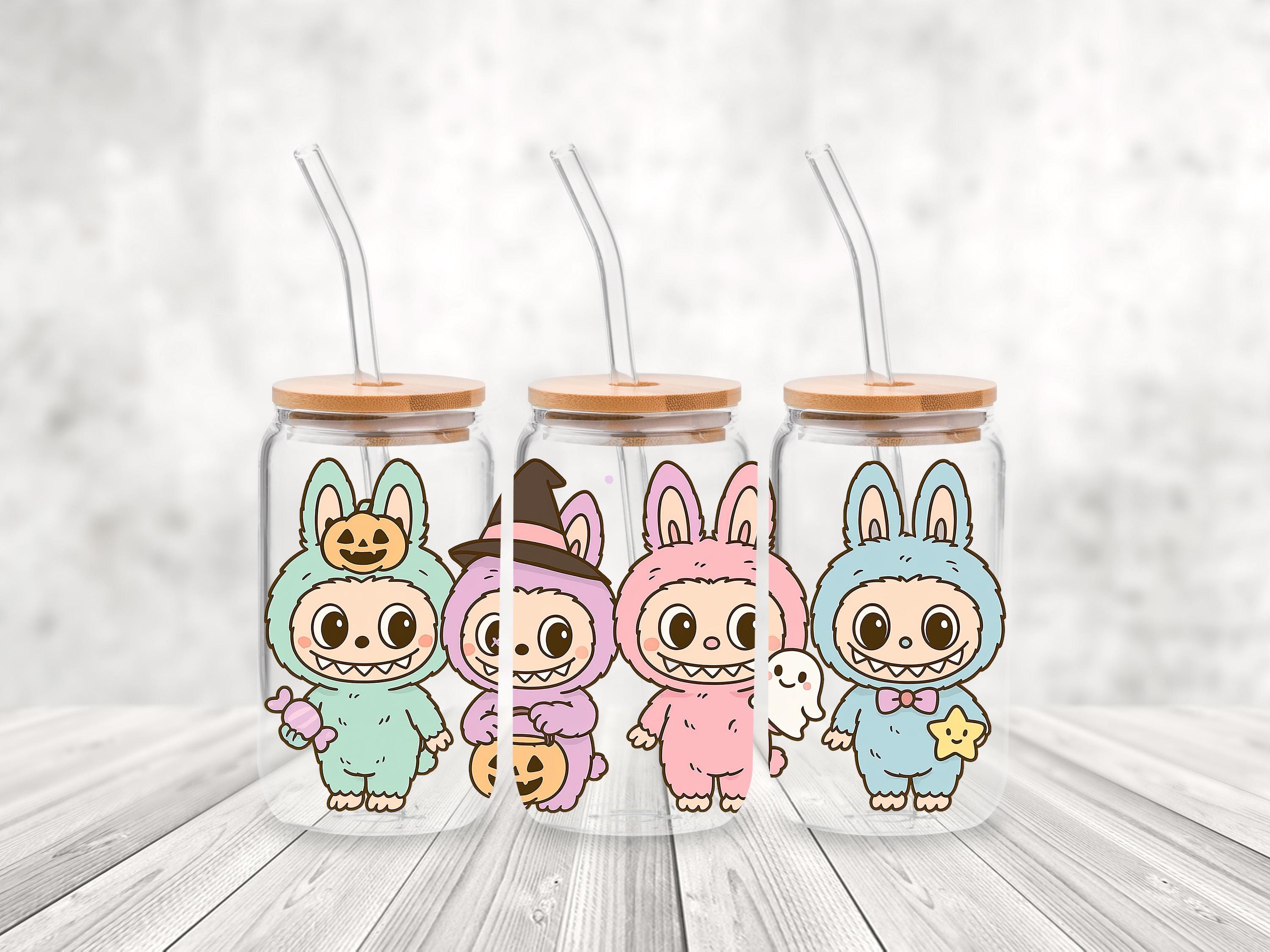 16 oz Ready to Apply Labubu Cup Wrap, Labubu UV DTF Decal, 20oz Labubu Cup Wrap, Labubu Halloween Wrap, Labubu Gift, Halloween Cup Wrap CUP10