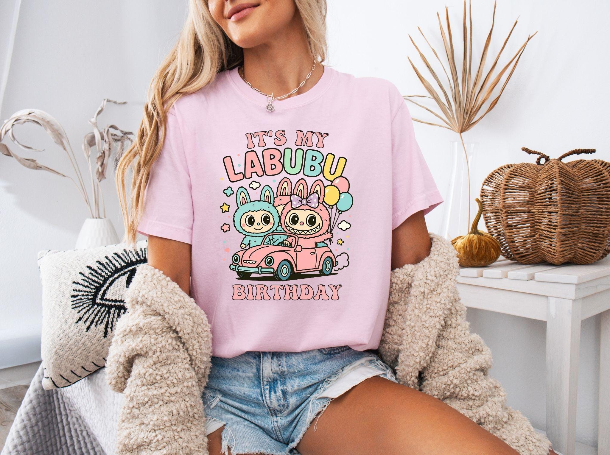 Labubu Birthday Ready to Press DTF Prints, Labubu High-Quality Heat Transfer Designs, Affordable DTF Transfers, Labubu Birthday Tshirt DTF