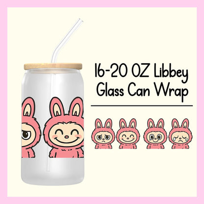 16 oz Ready to Apply Labubu Cup Wrap, Labubu UV DTF Decal, 20oz Labubu Cup Wrap, Labubu Wrap, Labubu Gift, Labubu Cup Wrap CUP09